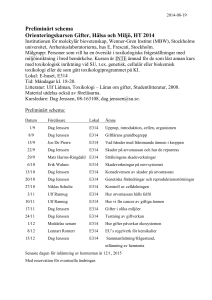 Seminarielista för Genetisk och Cellulär Toxikologi, VT 2002