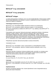 Metalax-Röntgen enterotabletti ja peräpuikko PIL 2002-07-23