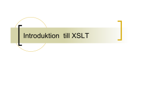 Introduktion till XSLT