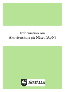 Information om Aktivitetskort på Nätet (ApN)