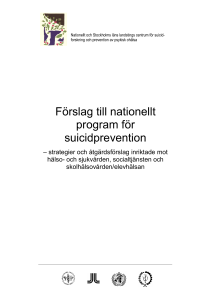 Förslag till nationellt program för suicidprevention