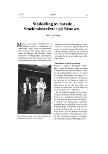 Stödodling av hotade Stockholmsväxter på Skansen