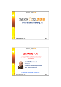 solvärme mm - Svensk Solenergi