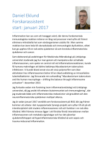 Daniel Eklund Forskarassistent start: januari 2017