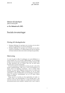 Sociala investeringar - Riksdagens öppna data