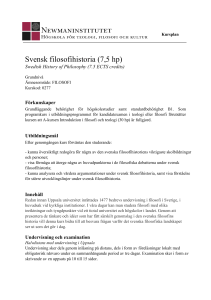 Svensk filosofihistoria (7,5 hp)
