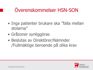 Överenskommelser HSN-SON