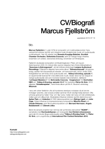 CV/Biografi Marcus Fjellström
