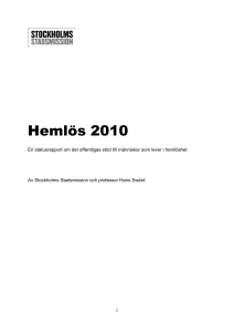 Hemlös 2010 - Stockholms Stadsmission