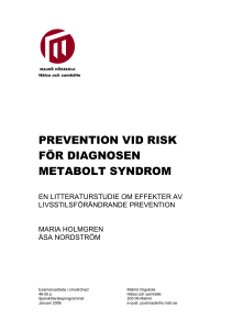 prevention vid risk för diagnosen metabolt syndrom
