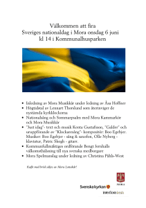 Välkommen att fira Sveriges nationaldag i Mora onsdag 6 juni kl 14 i