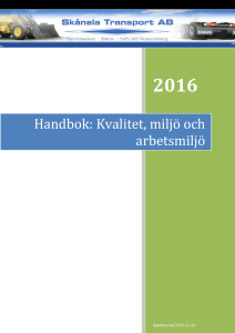 Handbok: Kvalitet, miljö och arbetsmiljö