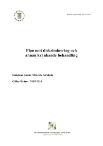 Plan mot diskriminering och annan kränkande behandling