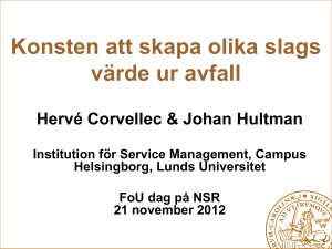 Presentation, NSR FoU dagen, 21 november 2012.