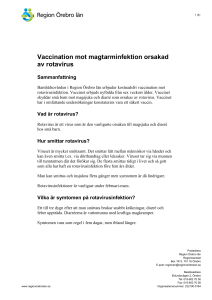 Vaccination mot magtarminfektion orsakad av rotavirus