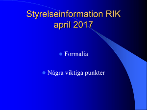 Styrelseinformation RIK april 2017
