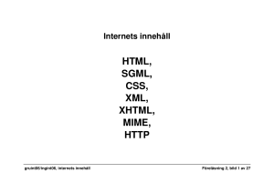 HTML, CSS, XHTML, XML - CSC