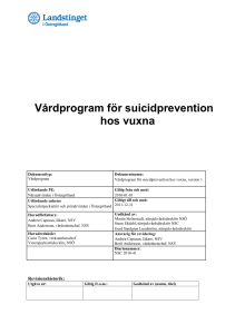 Vårdprogram för suicidprevention hos vuxna