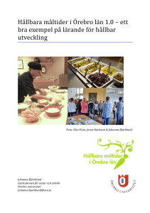 Hållbara måltider i Örebro län 1.0 – ett bra exempel på lärande för