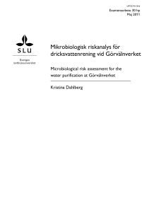 Mikrobiologisk riskanalys för dricksvattenrening vid - W