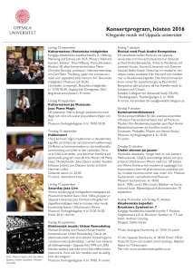 Konsertprogram, hösten 2016 - Uppsala University Jazz Orchestra
