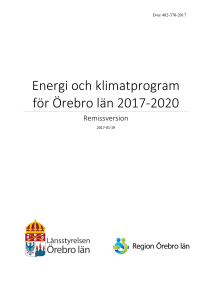 Energi och klimatprogram för Örebro län 2017-2020