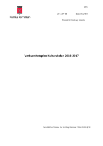 Verksamhetsplan Kulturskolan 2016-2017