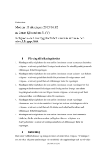 201516V293 Religions och övertygelsefrihet i svensk utrikes och
