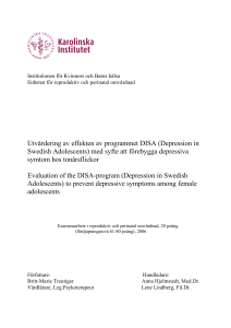 Utvärdering av effekten av programmet DISA