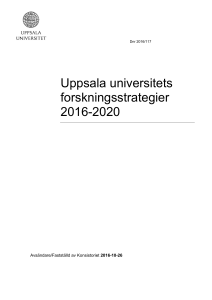 Uppsala universitets forskningsstrategier 2016-2020