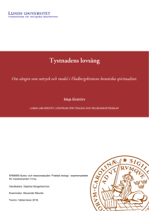 Tystnadens lovsång - Lund University Publications