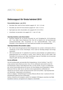 Delårsrapport för första halvåret 2015