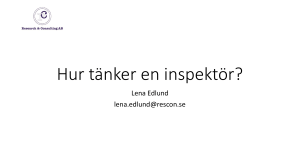 Hur tänker en inspektör?