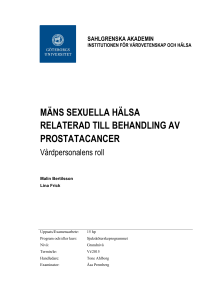 mäns sexuella hälsa relaterad till behandling av prostatacancer