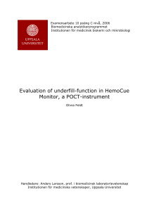 Evaluation of underfill-function in HemoCue Monitor, a