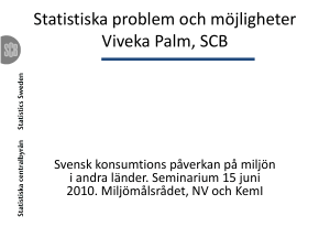 Satistiska problem och möjligheter, Viveka Palm, SCB