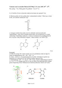 Tentamen med svarsmallar Biokemi KE7001p3, 15:e mars 2007, 09