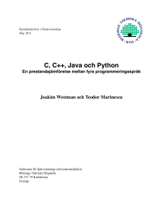 C, C++, Java och Python - En prestandajämförelse