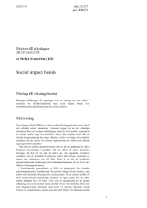 Social impact bonds - Riksdagens öppna data