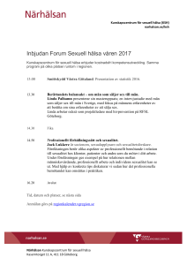 Inbjudan Forum Sexuell hälsa våren 2017