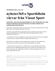 nyheter365:s Sportbibeln värvar från Viasat Sport