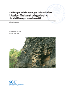 Skiffergas och biogen gas i alunskiffern i Sverige, förekomst
