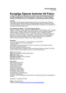 Kungliga Operan kommer till Falun Lördagen 11 september