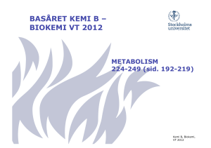 BASÅRET KEMI B – BIOKEMI VT 2012