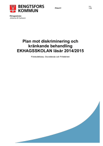 Plan mot diskriminering och kränkande behandling