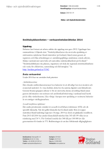 HSN 2014/208 Verksamhetsberättelse, Smittskydd