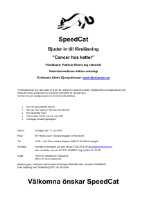 SpeedCat Bjuder in till föreläsning ”Cancer hos katter”