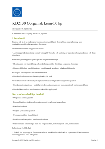 KTH | KD2130 Oorganisk kemi 6,0 hp