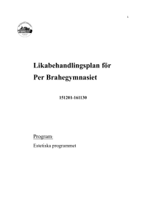 Likabehandlingsplan för Per Brahegymnasiet