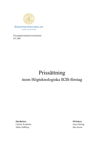 Prissättning - Lund University Publications